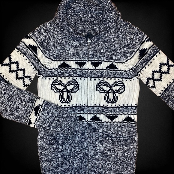 TNA Sweaters - TNA Grey Lambswool Zip Up Sweater